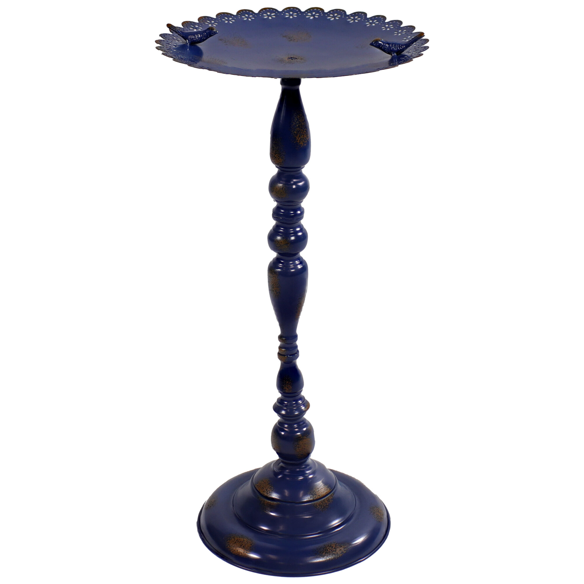 Sunnydaze Decor, Iron Pedestal Bird Feeder- Blue - 26in. H, Model# HB-172